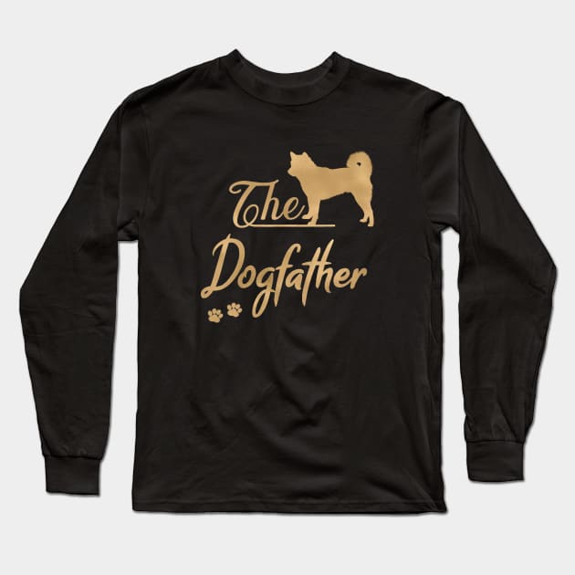 The Akita Dogfather, Dog Dad Long Sleeve T-Shirt by JollyMarten